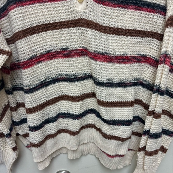 American Eagle Stripe Henley Sweater - Picture 8 of 13